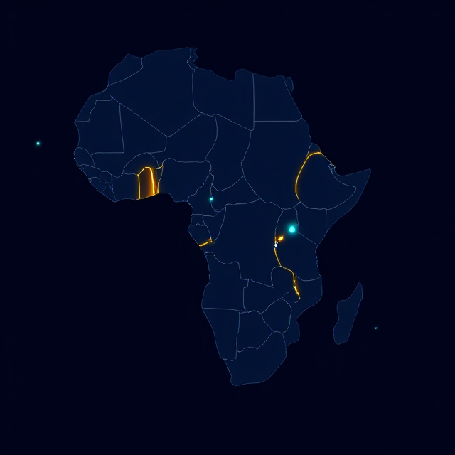 Stylised map of the planned solar EV battery swapping corridor across East and Central Africa